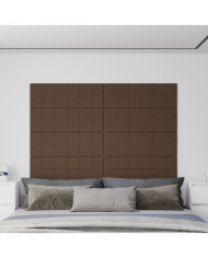 Panneaux muraux 12 pcs Marron 90x30 cm Tissu 3,24 m² | Mobilier & Déco