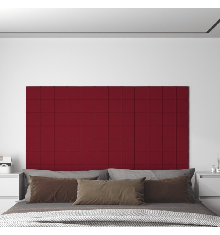 Panneaux muraux 12 pcs Rouge bordeaux 60x15 cm Velours 1,08 m² | Mobilier & Déco