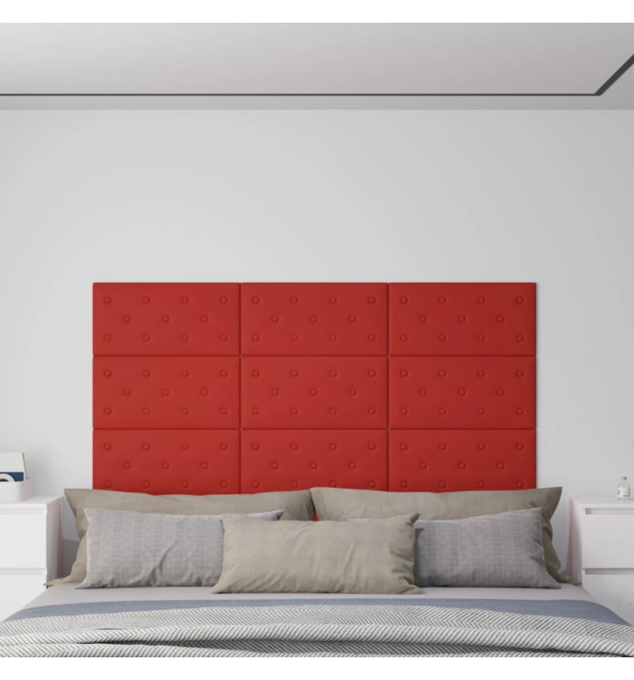 Panneaux muraux 12pcs Rouge bordeaux 60x30 cm Similicuir 2,16m² | Mobilier & Déco