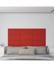 Panneaux muraux 12pcs Rouge bordeaux 60x30 cm Similicuir 2,16m² | Mobilier & Déco