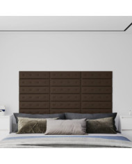 Panneaux muraux 12 pcs Marron 60x15 cm Similicuir 1,08 m² | Mobilier & Déco