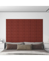 Panneaux muraux 12pcs Rouge bordeaux 30x15 cm Similicuir 0,54m² | Mobilier & Déco