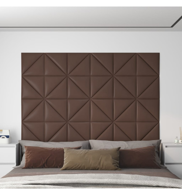 Panneaux muraux 12 pcs Marron 30x30 cm Similicuir 0,54 m² | Mobilier & Déco