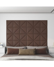 Panneaux muraux 12 pcs Marron 30x30 cm Similicuir 0,54 m² | Mobilier & Déco