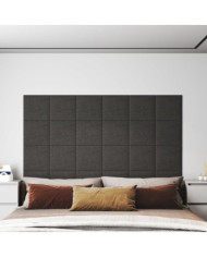 Panneaux muraux 12 pcs Gris foncé 30x30 cm Tissu 1,08 m² | Mobilier & Déco