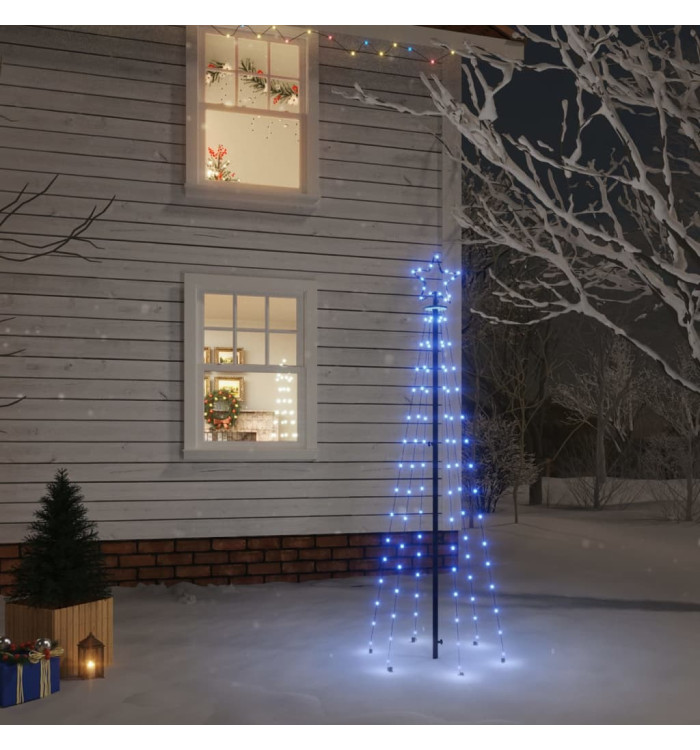 Sapin de Noël avec piquet Bleu 108 LED 180 cm | Mobilier & Déco