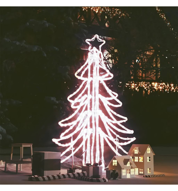 Arbre de Noël pliable avec LED Blanc chaud 87x87x93 cm | Mobilier & Déco