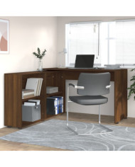 Bureau d'angle Chêne marron Bois d'ingénierie | Mobilier & Déco