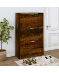 Armoire à chaussures Chêne fumé 63x24x103 cm Bois d'ingénierie | Mobilier & Déco