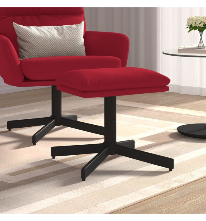 Repose-pied Rouge bordeaux 60x60x36 cm Velours | Mobilier & Déco