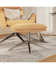 Repose-pied Crème 60x60x35 cm Tissu microfibre | Mobilier & Déco