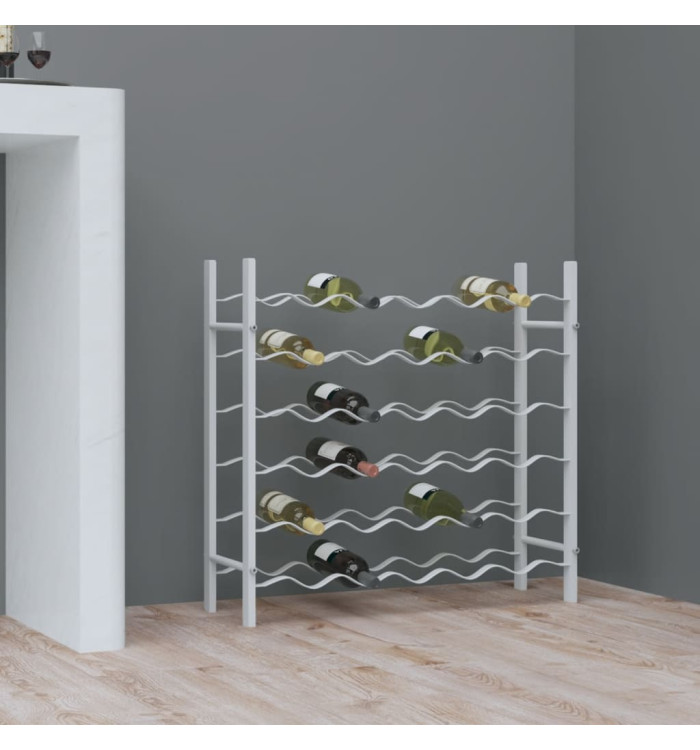 Casier à bouteilles pour 36 bouteilles Blanc Métal | Mobilier & Déco