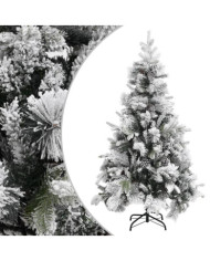 Sapin de Noël à flocons de neige et pommes de pin 195 cm PVC/PE | Mobilier & Déco