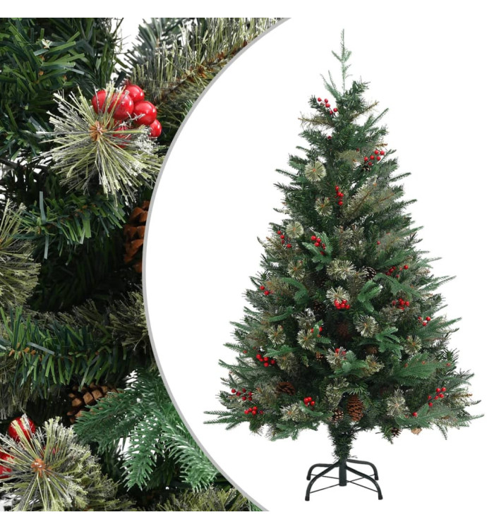 Sapin de Noël avec pommes de pin Vert 120 cm PVC et PE | Mobilier & Déco