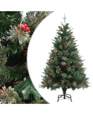Sapin de Noël avec pommes de pin Vert 120 cm PVC et PE | Mobilier & Déco