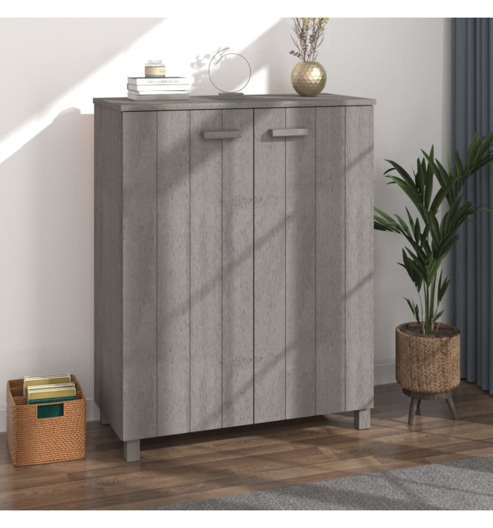 Armoire à chaussures HAMAR Gris clair 85x40x108 cm Pin massif | Mobilier & Déco