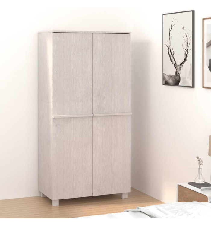 Garde-robe HAMAR Blanc 89x50x180 cm Bois massif de pin | Mobilier & Déco