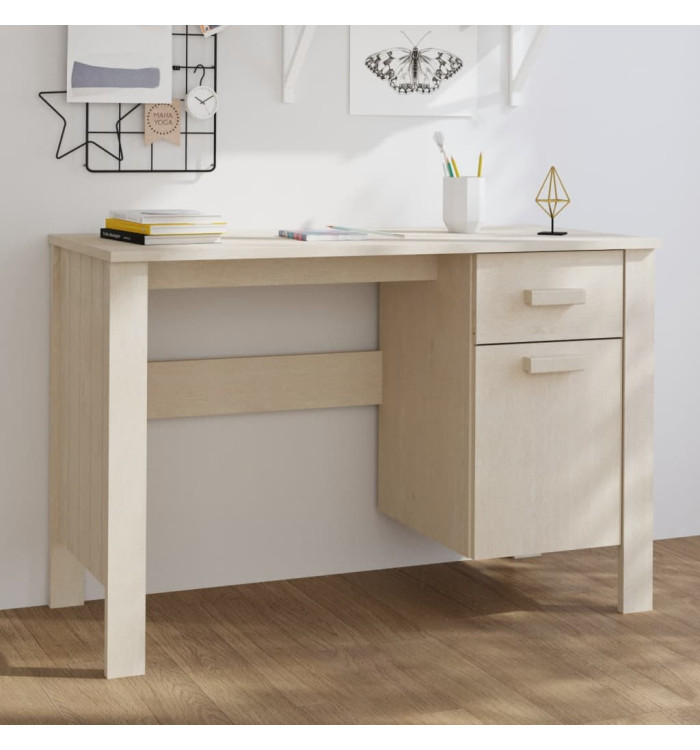 Bureau HAMAR Marron miel 113x50x75 cm Bois massif de pin | Mobilier & Déco