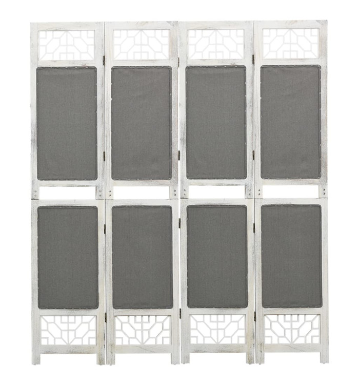 Cloison de séparation 4 panneaux Gris 140x165 cm Tissu | Mobilier & Déco