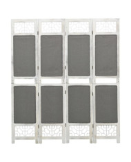 Cloison de séparation 4 panneaux Gris 140x165 cm Tissu | Mobilier & Déco