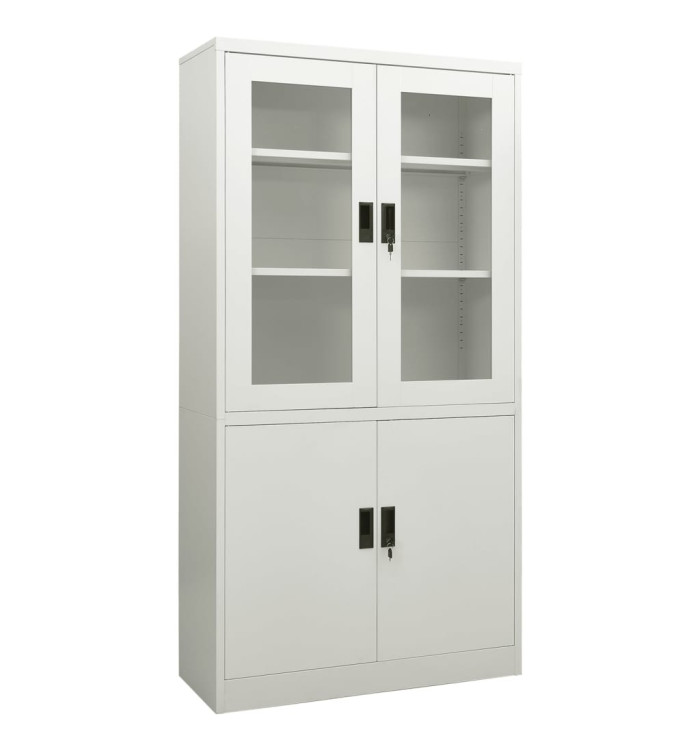 Armoire de bureau Gris clair 90x40x180 cm Acier | Mobilier & Déco