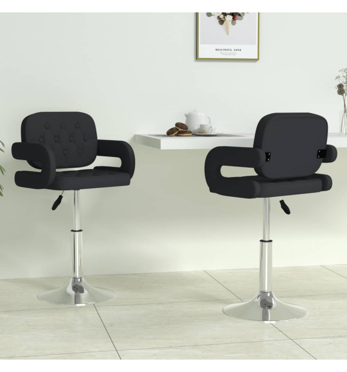 Chaises à manger pivotantes lot de 2 noir similicuir | Mobilier & Déco