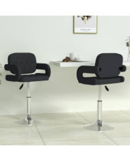 Chaises à manger pivotantes lot de 2 noir similicuir | Mobilier & Déco
