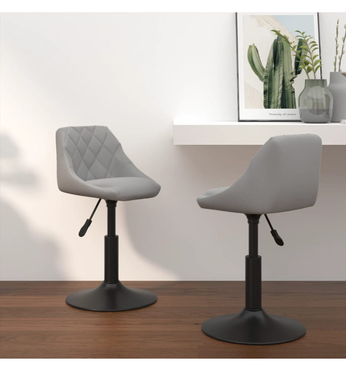 Chaises pivotantes à manger lot de 2 Gris clair Velours | Mobilier & Déco