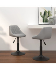 Chaises pivotantes à manger lot de 2 Gris clair Velours | Mobilier & Déco