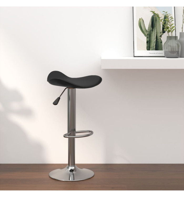 Tabouret de bar Noir Acier chromé et cuir artificiel | Mobilier & Déco