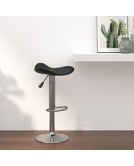 Tabouret de bar Noir Acier chromé et cuir artificiel | Mobilier & Déco