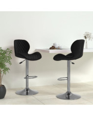 Tabourets de bar lot de 2 noir velours | Mobilier & Déco
