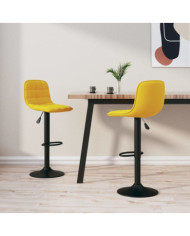 Tabourets de bar lot de 2 Jaune Velours | Mobilier & Déco