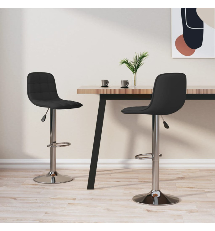 Tabourets de bar lot de 2 noir tissu | Mobilier & Déco