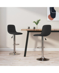 Tabourets de bar lot de 2 noir tissu | Mobilier & Déco