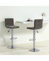 Tabourets de bar lot de 2 gris foncé velours | Mobilier & Déco
