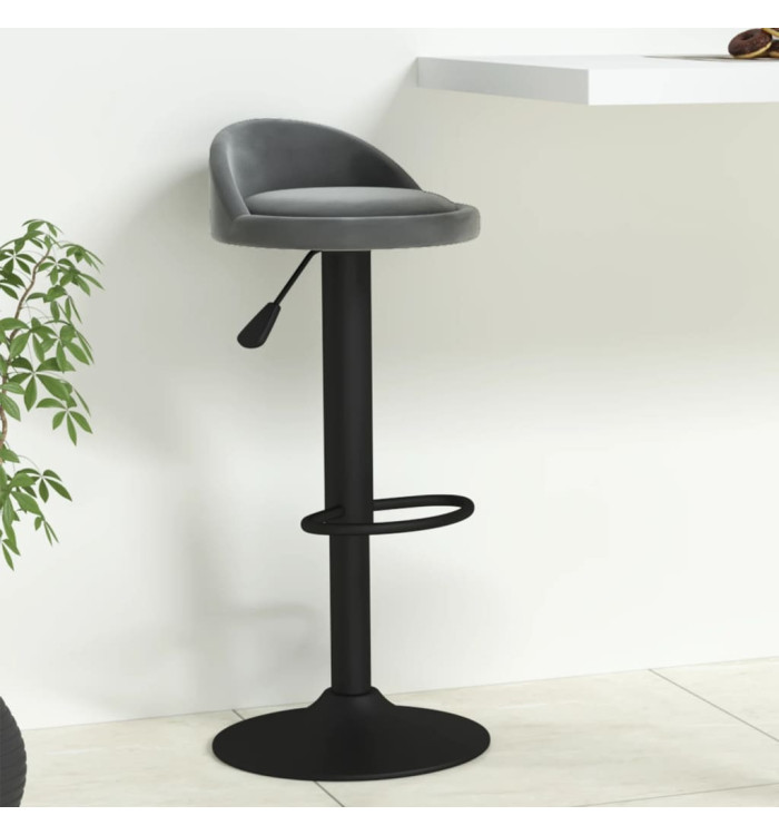 Tabouret de bar Gris foncé Velours | Mobilier & Déco