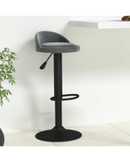 Tabouret de bar Gris foncé Velours | Mobilier & Déco