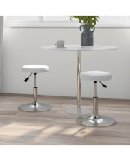 Chaises à manger lot de 2 blanc similicuir | Mobilier & Déco