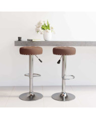 Tabourets de bar lot de 2 marron tissu | Mobilier & Déco