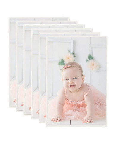 Collage de cadres photo 5 pcs de mur table Argenté 70x90 cm MDF | Mobilier & Déco