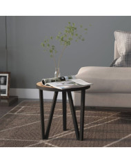 Table à thé Noir et jaune Ø35 cm MDF | Mobilier & Déco