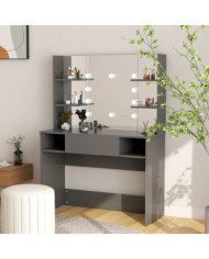 Table de maquillage avec éclairage LED 100x40x135 cm MDF Gris | Mobilier & Déco