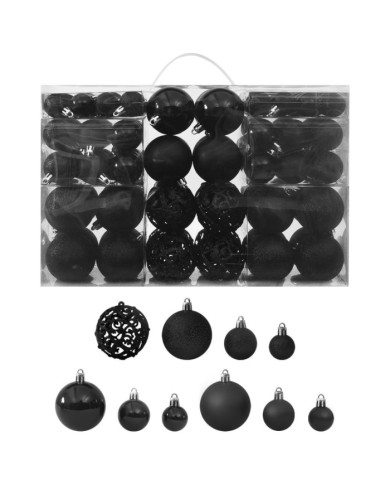 Ensemble de boules de Noël 100 pcs Noir | Mobilier & Déco