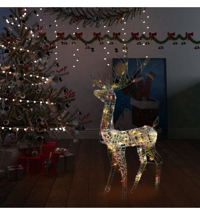 Renne de décoration de Noël Acrylique 140 LED colorées 120 cm | Mobilier & Déco
