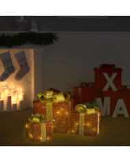 Boîtes-cadeaux de Noël décoratives 3 pcs Extérieur Intérieur | Mobilier & Déco