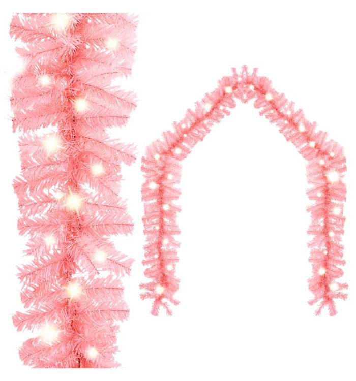 Guirlande de Noël avec lumières LED 5 m Rose | Mobilier & Déco