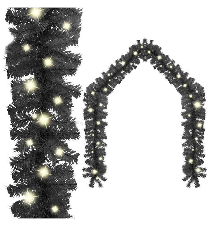 Guirlande de Noël avec lumières LED 20 m Noir | Mobilier & Déco