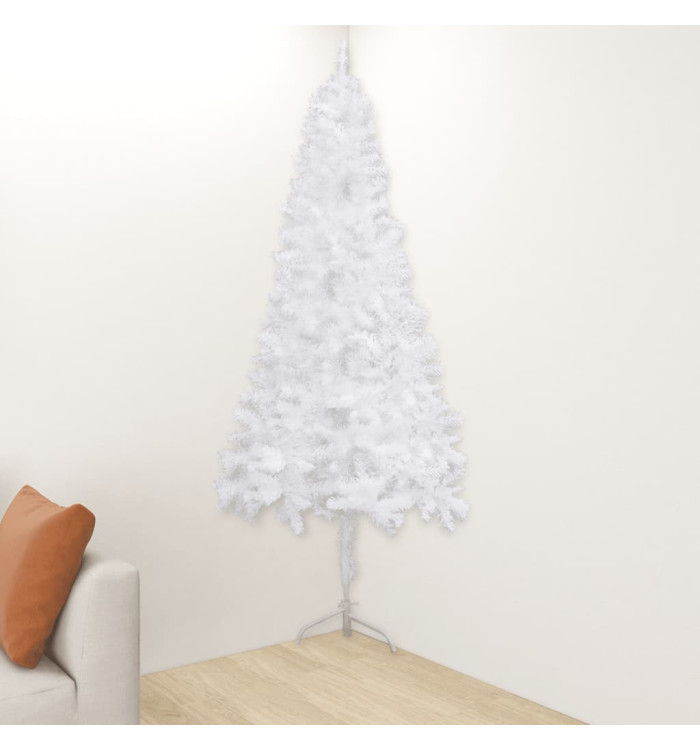 Sapin de Noël artificiel d'angle Blanc 210 cm PVC | Mobilier & Déco