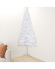 Sapin de Noël artificiel d'angle Blanc 210 cm PVC | Mobilier & Déco